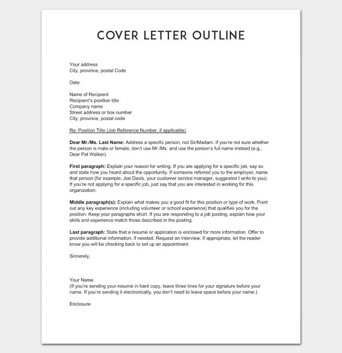 Cover Letter for a Proposal or Resume